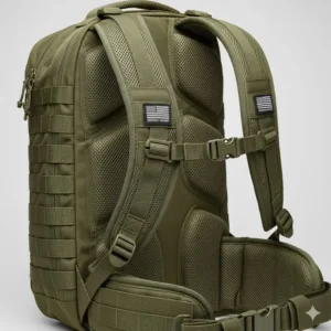 Ergonomic suspension and shoulder straps on the tactical backpack made in usa, designed for comfort during long hikes.