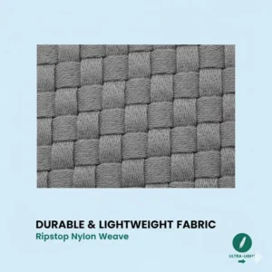 Close-up of the durable ripstop nylon fabric used to manufacture the lightest laptop backpack.