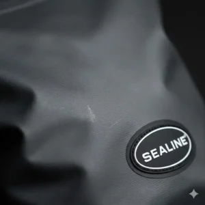 Detail shot of the heavy-duty, abrasion-resistant fabric used in sealine drybag construction.