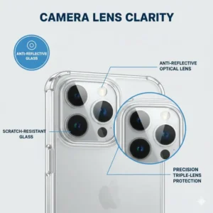 High-transparency camera lens protection feature on a waterproof phone case iphone 14 pro max.