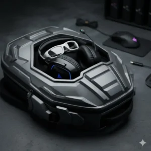 An EVA hardshell best gaming backpack designed to protect sensitive peripherals and headsets from impact.