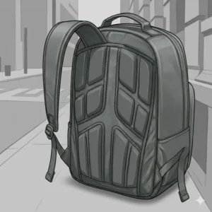 7. A gray concealed weapon backpack without external MOLLE webbing to maintain a low-visibility profile.