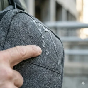 The best ccw sling bag placed next to a 10-inch tablet and a water bottle to demonstrate its compact carrying capacity.