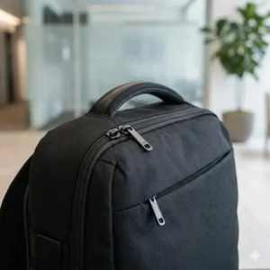 Close-up of the rugged water-resistant material used to construct a high-quality ccw messenger bag.