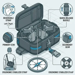 Illustration 7: A sleek and minimalist urban style version of concealed carry sling bags for men for everyday low-profile use.