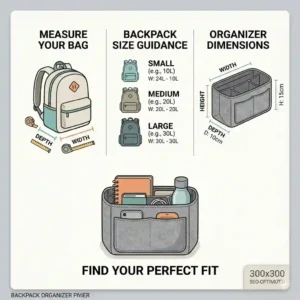 Close-up view of the reinforced stitching and water-resistant nylon fabric of a heavy-duty backpack organizer.