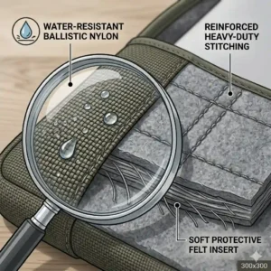 A person easily lifting a fully loaded organizer out of a work bag to place it into a hiking backpack organizer.
